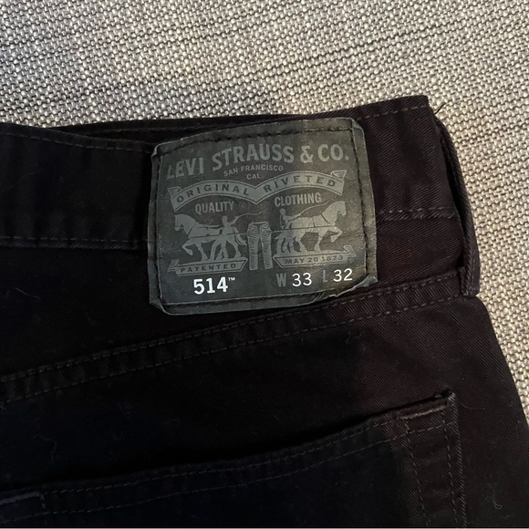 Levi's 514 Men's Slim Straight Black Chinos/Jeans Sz 33x32 - Picture 2 of 7